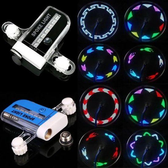 Fietswiel Verlichting - Spaaklampjes Banden - Fietsen Verfraaien - Waterdicht Schokbestendig - 9.5cm x 7cm - Blauw — afbeelding 2