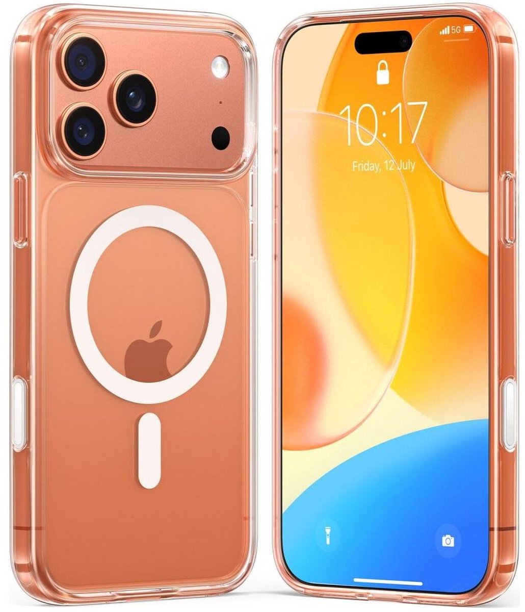 TORRAS Guardian Magnetic Hoesje Geschikt voor Apple iPhone 17 Pro - Compatibel met MagSafe / Qi2 - Matte Beschermhoes - Back Cover met Magneet Transparant