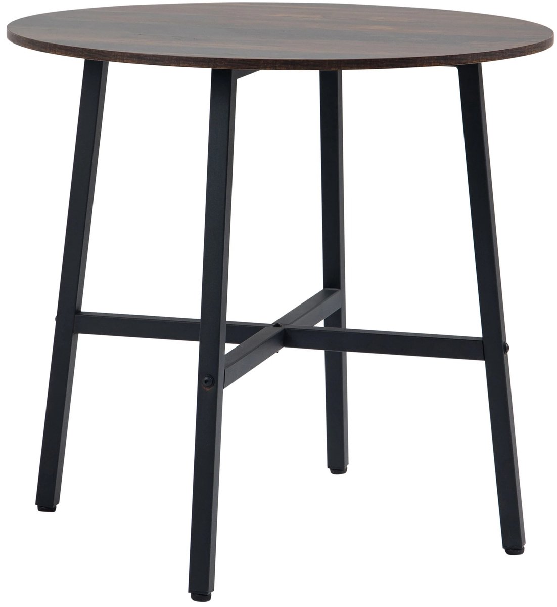 Archi Ronde Eettafel - Houten tafel voor 4 Personen – 80 x 76 cm – Stalen Poten – Keukentafel voor Eetkamer, Keuken en Woonkamer