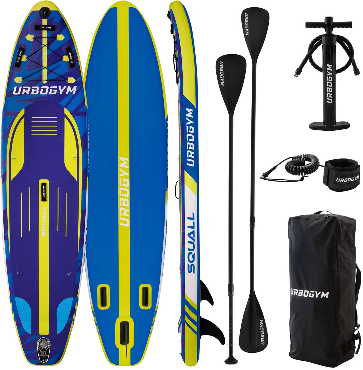 Squal 320 SUP Board Premium - Opblaasbaar Paddle Board - Complete Set - 320 cm - Max. 150 kg - Blauw