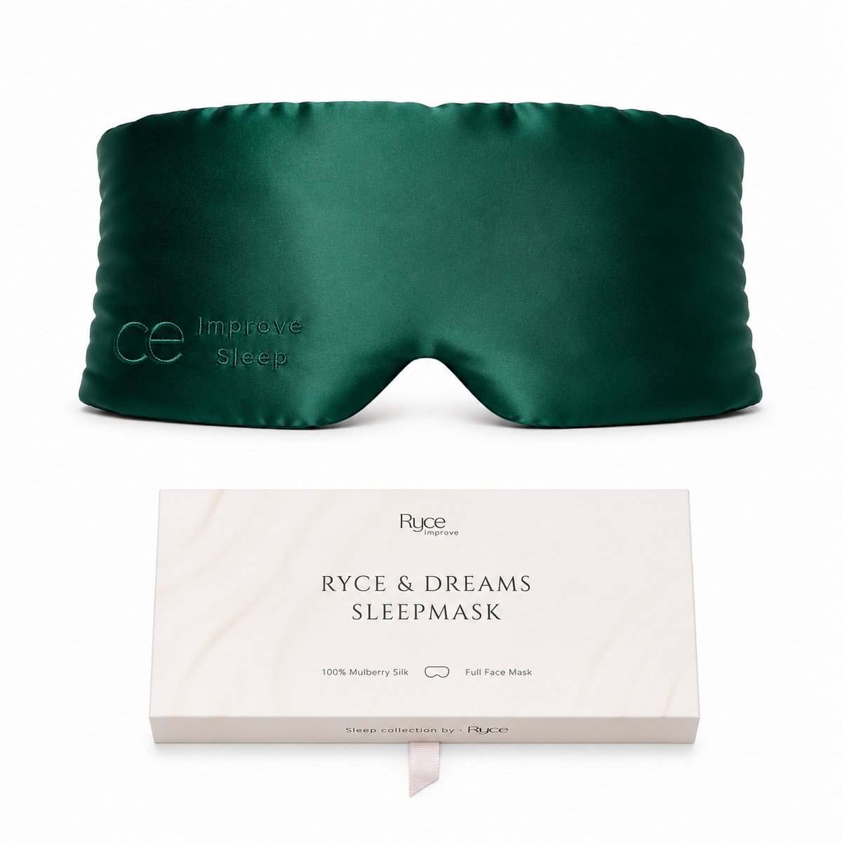 Bol.com Ryce® Zijden Slaapmasker - Oogmasker - Vrouwen & Mannen - Full Cover - Cadeau - Groen aanbieding