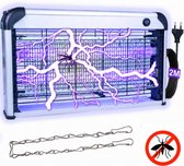 Muggenlamp tot 100m² - 30 Watt Vliegenvanger Elektrisch - 2M Snoer - Voor Binnen en Overdekte Buitenruimtes - Vliegenlamp Insectenlamp - Muggenstekker - Mottenval - Anti - Wespenverjager - Ongediertebestrijding - Slaapkamer - LED - Grijs - Silvergear