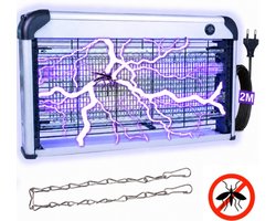 Muggenlamp tot 100m² – 30 Watt Vliegenvanger Elektrisch – 2M Snoer – Voor Binnen en Overdekte Buitenruimtes – Vliegenlamp Insectenlamp – Muggenstekker – Mottenval – Anti – Wespenverjager – Ongediertebestrijding – Slaapkamer – LED – Grijs – Silvergear