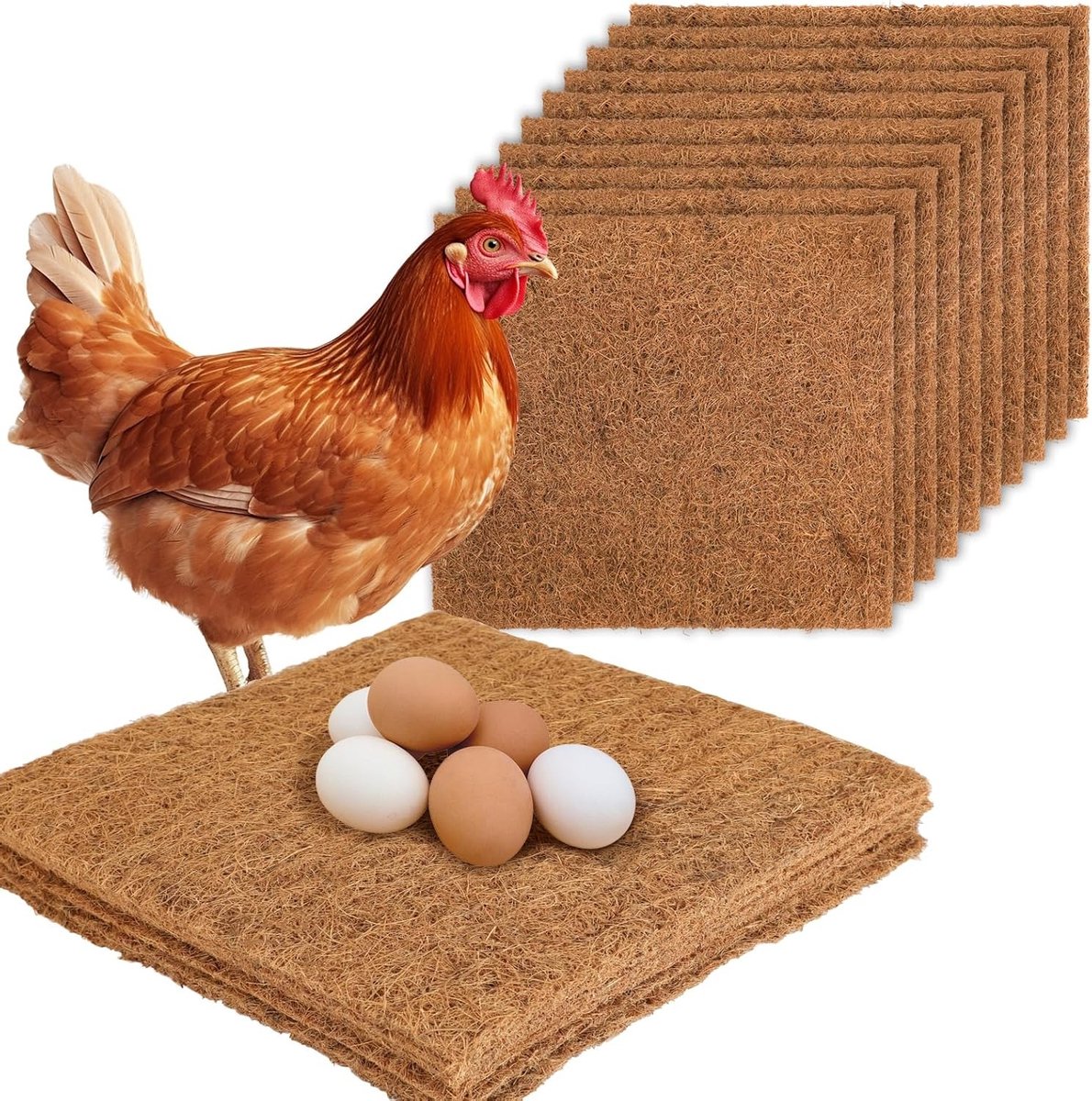 Kip Nesten Kussen, Wasbare Plastic Nestbox Inlegmat, Ideaal voor Kippen en Eieren, 33 x 33 cm, Perfecte Bedekking voor Kippenhok en Legnesten
