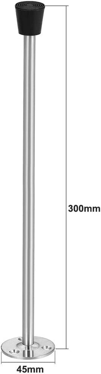 Deurstopper - Deur Buffer - Muur Beschermen - Roestvrij Staal - 300 mm - Zilver