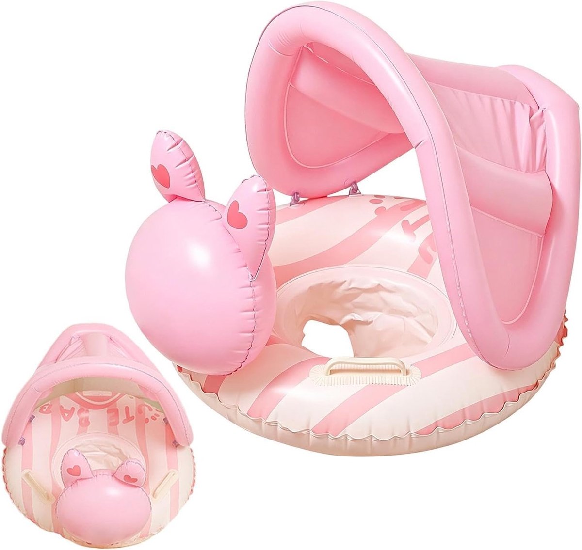 Kinder Zwemband - Zwemring Zitje - Waterpret - Met Zonnekap - 53x53x50 cm - Konijn