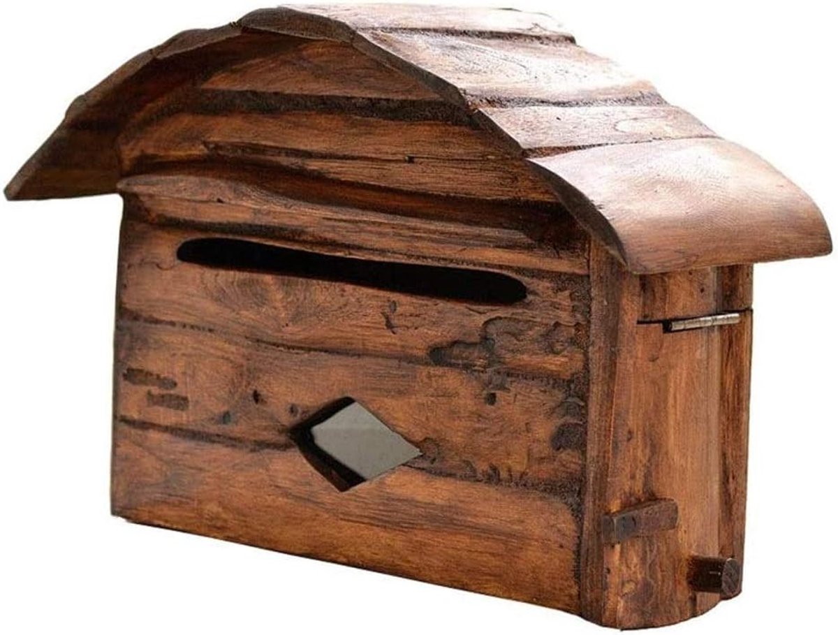 Brievenbus Landelijke Stijl - Wandbrievenbus Muur - Post Ontvangen - Afsluitbaar met 2 sleutels - 36x24x15cm - Zwart