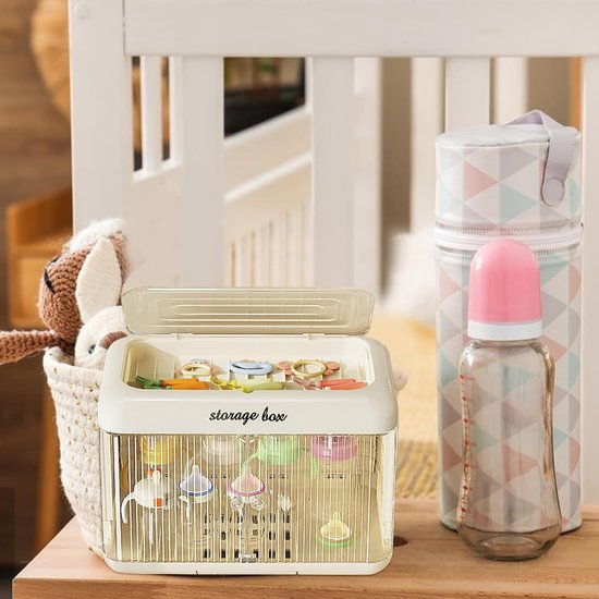 Flessen Opslag Rek - Babyfles Organizer - Hygiënisch Droger - Stofdichte Afsluiting - 436 cm - Romig — afbeelding 3