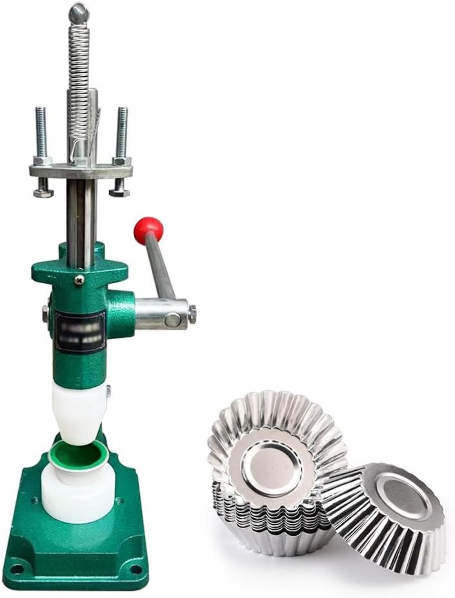 Eieren taartmachine - Taartpers Cupcakemaker - Taartjes Bakken - Handmatige Hefboomwerking - 12x20x42cm - Zilver