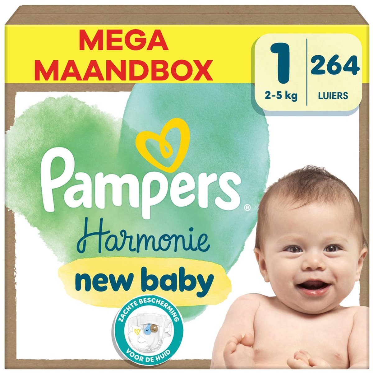 Pampers - Harmonie - Maat 1 - Mega Maandbox - 264 stuks - 2/5KG