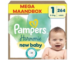 Pampers - Harmonie - Maat 1 - Mega Maandbox - 264 stuks - 2/5KG