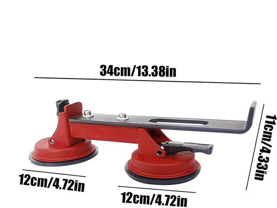 Vloer Reparatie Gereedschap - Kier Herstel Tool - Vloeren Vernieuwen - Dubbele Zuignappen - 34 x 11 x 10 cm — afbeelding 5
