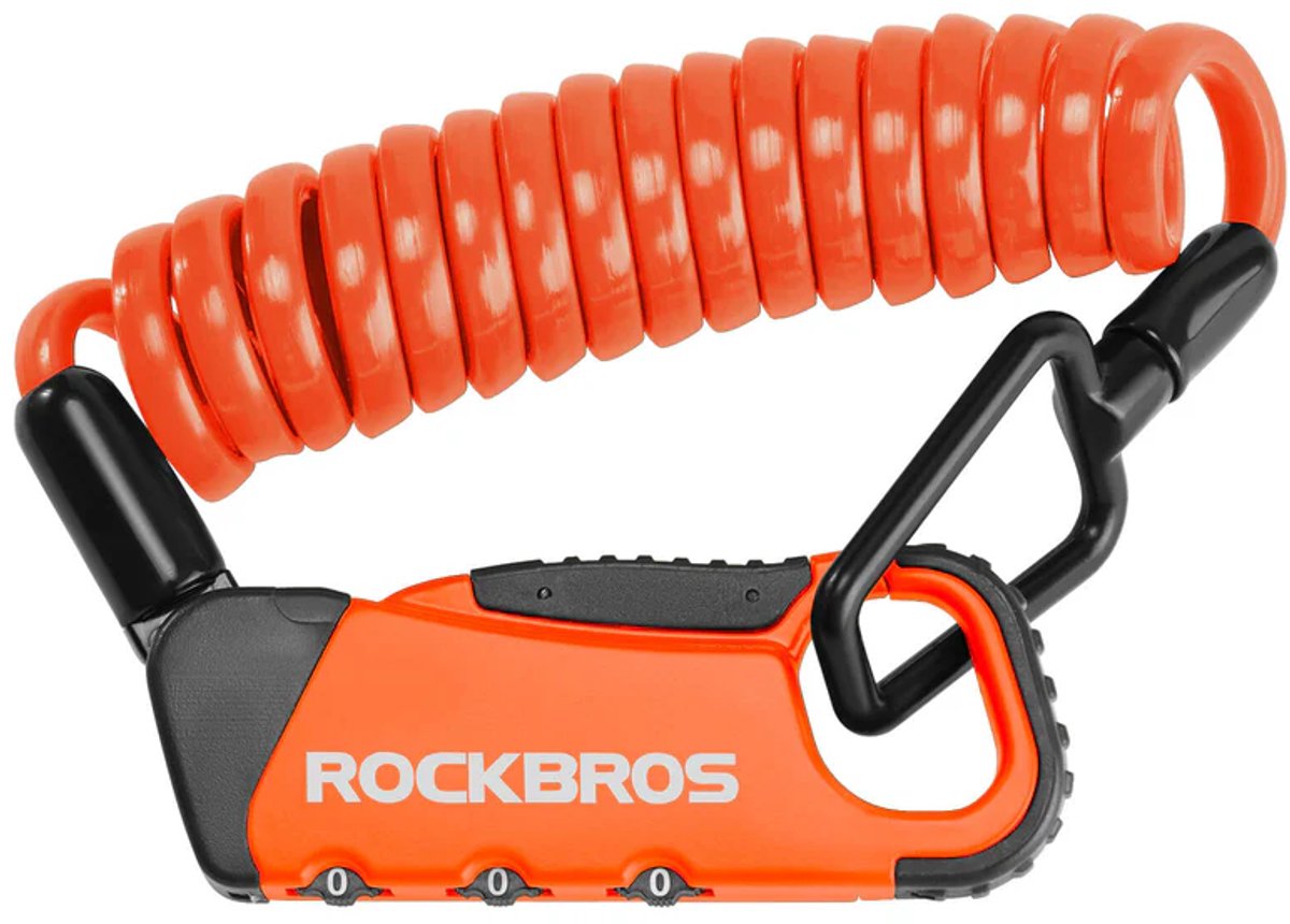 Fietshelmslot - Helmslot Motor - Kabelslot - 120 cm - Cijferslot - Zinklegering met TPU Coating - Lichtgewicht - Rood - Rockbros