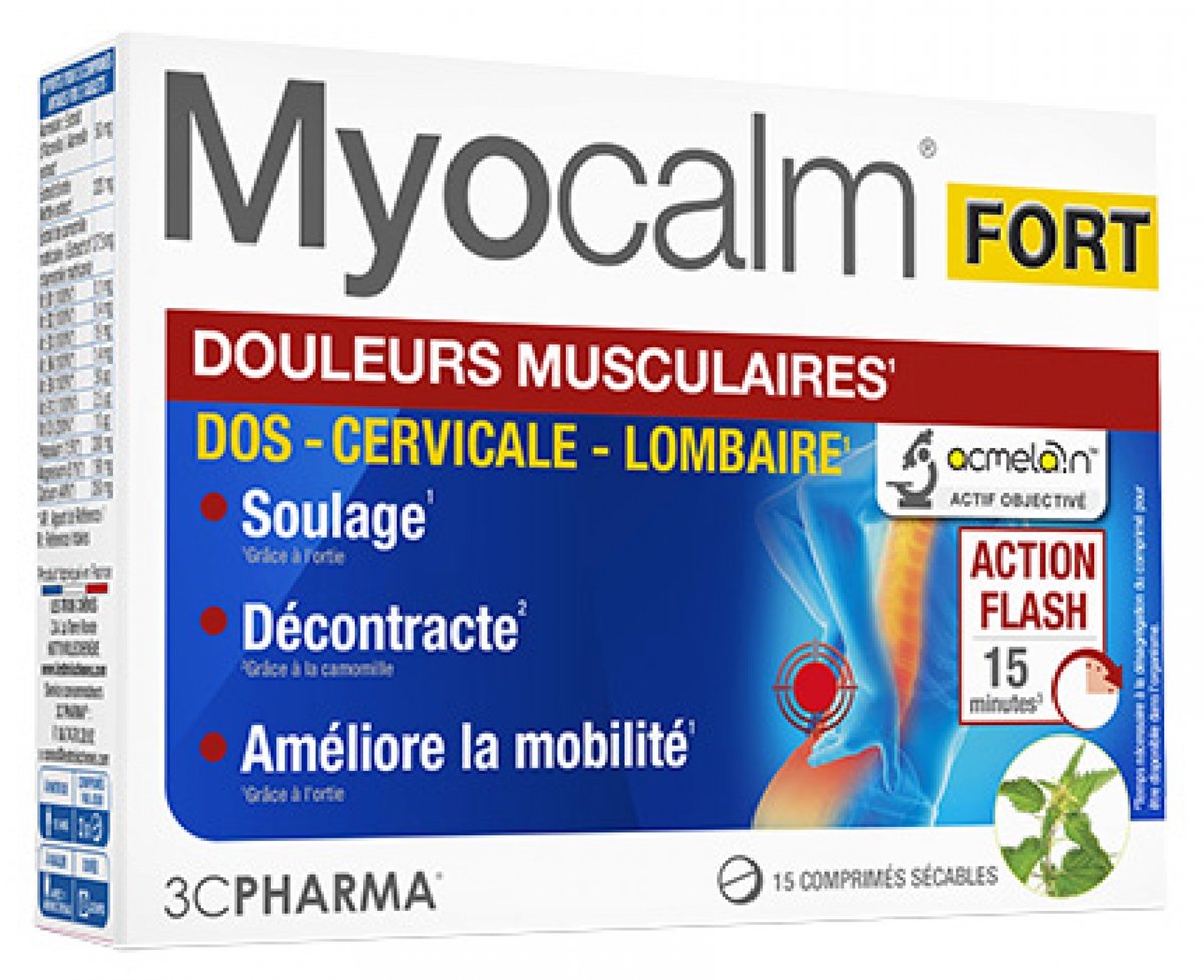3C Pharma Myocalm Fort Spierpijn 15 Deelbare Tabletten
