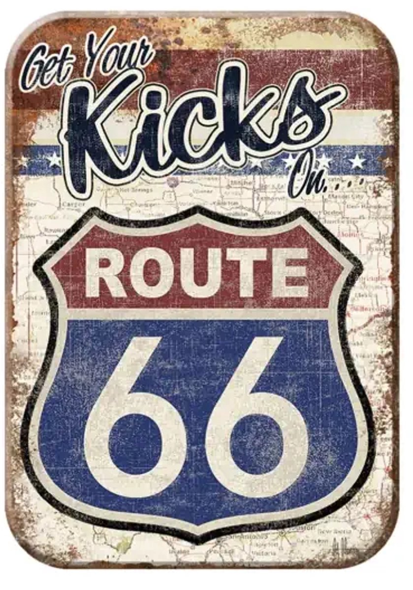 Get Your Kicks On Route 66 Soft Touch Magneet