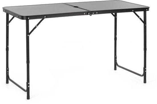 Springos Campingtafel - Vouwtafel - Inklapbaar - Opvouwbaar - 120 x 60 x 55 cm - Zwart/Grijs van Springos — afbeelding 4