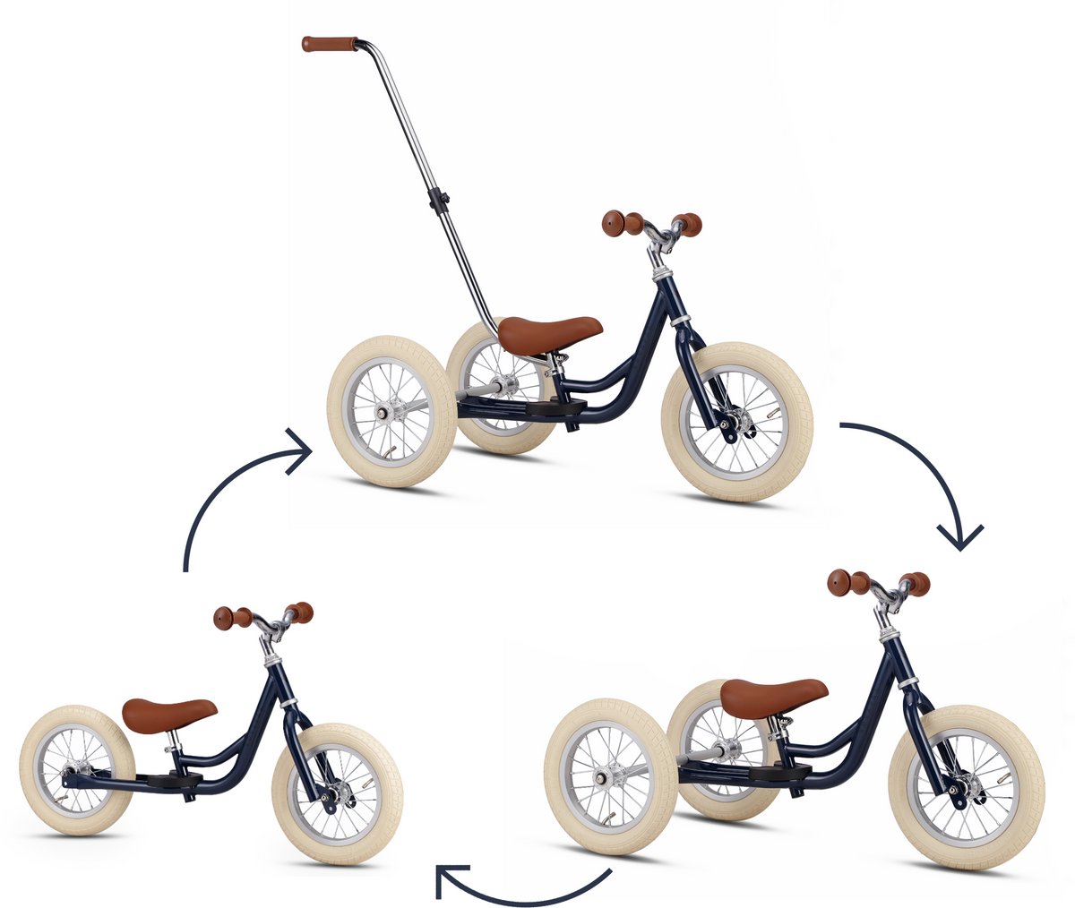 Køvapää Trike - 2 in 1 Loopfiets - 1.5 t/m 4 jaar - Met Naamsticker - 12 inch – Loopfiets - Blauw — afbeelding 9