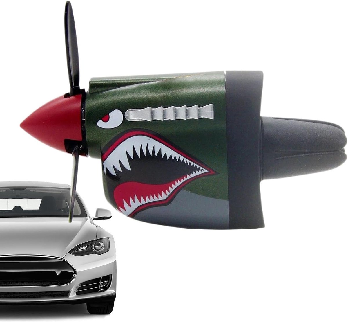 Auto Luchtverfrisser - Ventilatie Clip Geur - Auto Interieur Opfrissen - Haaienmond Design - 8.6x6.2x5.7cm - Zwart