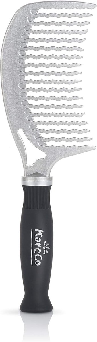 Ontklittingskam - Haarkam Tangle Free - Haar Ontklitten - Comfortabele Antislip Handgreep - 248 cm - Zilver Zwart