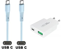 45W super snellader met 3 poorten + 1,0m USB C naar C kabel. PD PPS lader. Compacte GaN oplader adapter past op Kobo (Rakuten) eReader Elipsa, Elipsa 2E, Sage, Libra 2, Libra Colour, Clara 2E, Clara Colour, Clara BW - Kindle (Amazon) Scribe