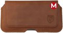 Étui de ceinture en cuir marron pour téléphone, taille M.