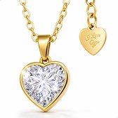 Malinsi Collier Femme Love Heart - Or 18K Acier Inoxydable Complet - Colliers Cadeau pour femme
