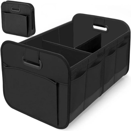 Opvouwbare Kofferbak Organizer - Vouwbox Autotas - Auto Opbergen - Verstevigd Stabiel Antislip - 3 Compartimenten - A