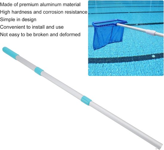 Zwembad Telescoopsteel - Reinigingshandvat Telescoop - Zwembad Onderhoud - Verstelbaar Aluminium - Tot 98 cm - Zilver — afbeelding 5