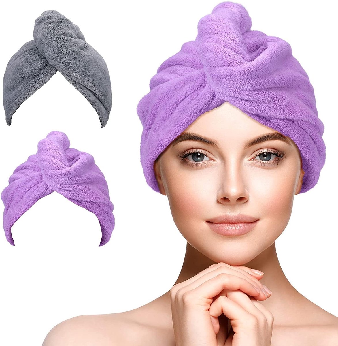 Microvezel Haarhanddoek - Haardrogende Tulband - Snel Haar Drogen - Super Absorberend - 66