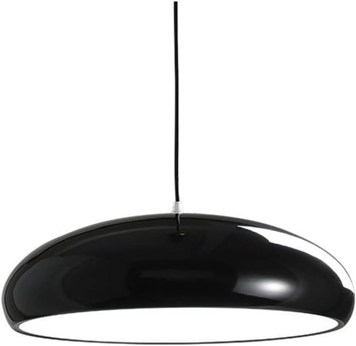 Emvae Hanglamp - Hanglamp Eetkamer - Eettafel Lamp - 35 cm Diameter - Metaal - E27 Fitting - Zwart