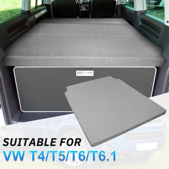 Vouwmattress - Kampeermatras Campermatras - Comfortabel Slapen - Speciaal voor VW Bus - 185 x 148 x 8 cm - Grijs — afbeelding 2