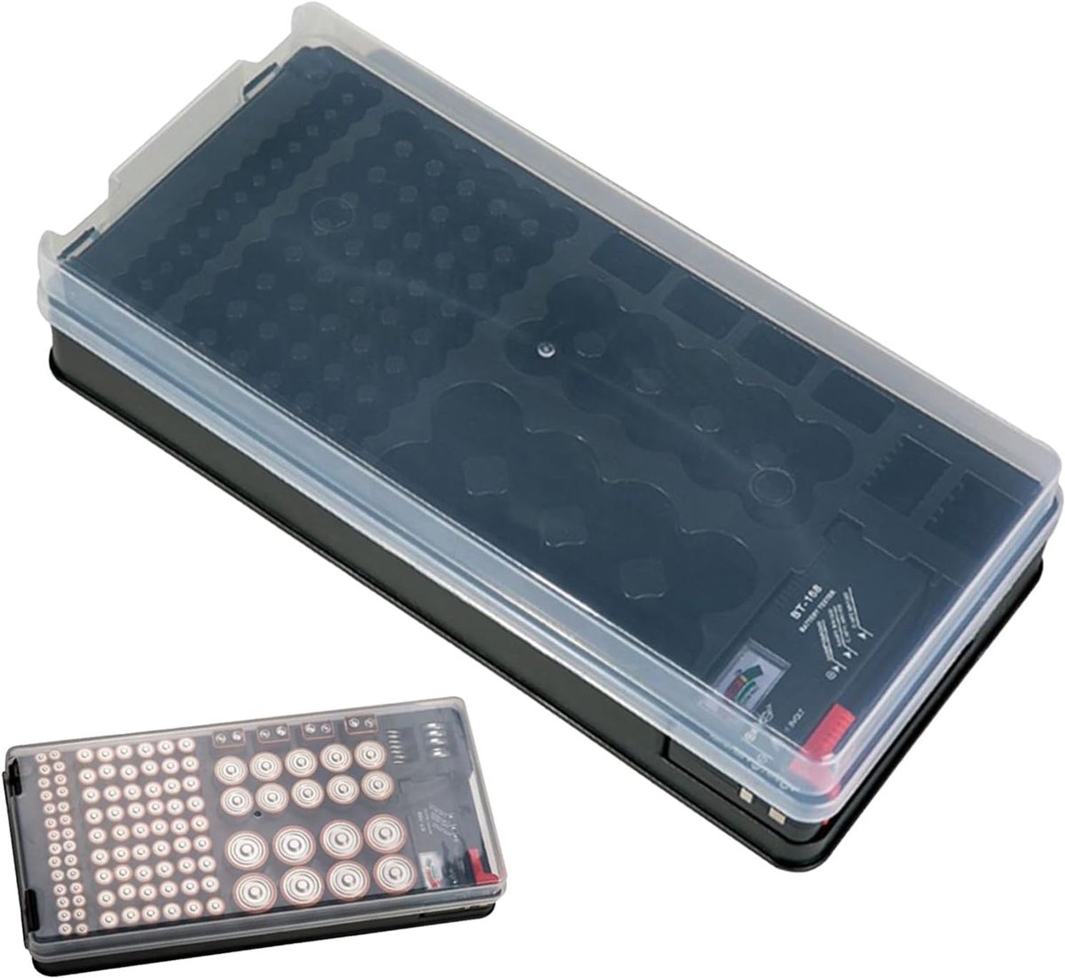 Batterij Opbergdoos - Batterijhouder Organizer - Batterijen Opslaan - Brandwerend Ontwerp - 375 x 19 x 77 cm - Zwart