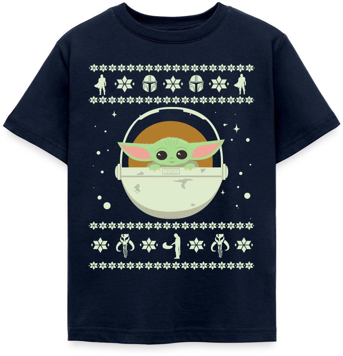 Star Wars Mandalorian Baby Yoda Lelijk Kerst T-Shirt Kinderen