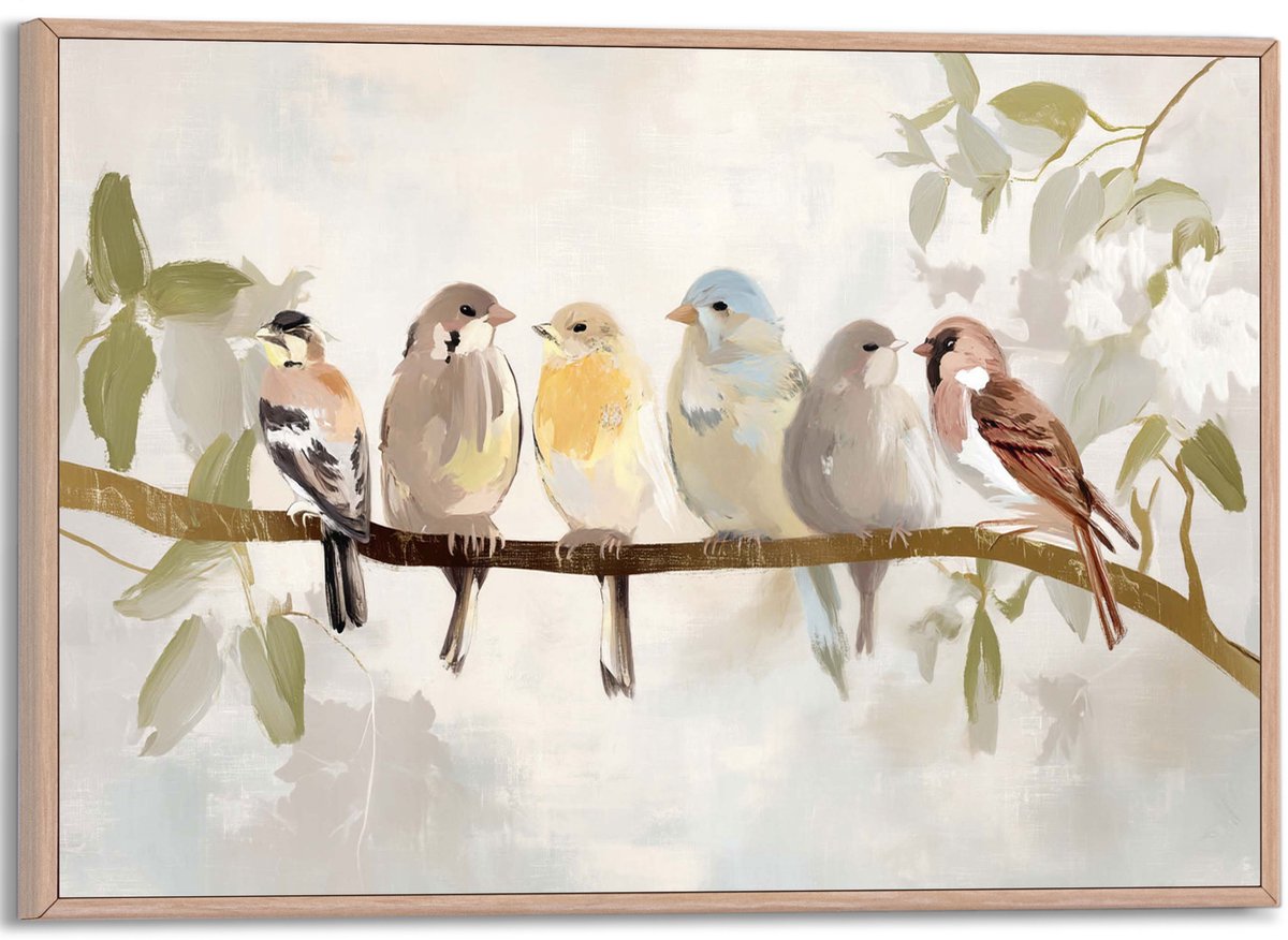 Schilderij Lentevogels - 20 x 30 - Hout - REINDERS
