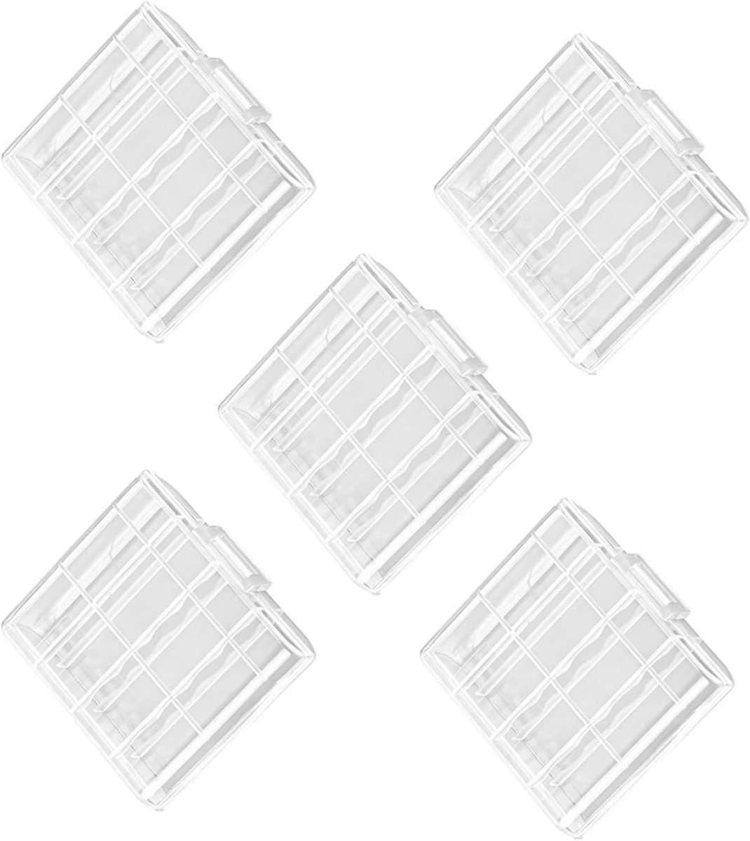 Batterij Opbergdoos - Batterijhouder Organisator - Batterijen Organiseren - Breekbestendige PP Constructie - Voor 4 AA/3A Batterijen - Helder