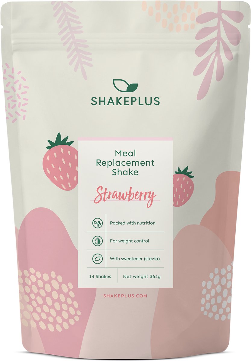 Shakeplus Maaltijdvervanger Shake - Afvallen met Shakes - 14 Shakes - Aardbei