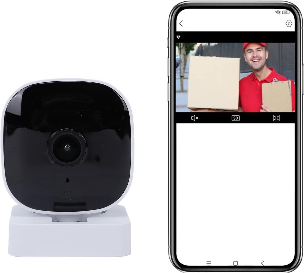 Beveiligingscamera - Slimme camera - Binnen opnemen - AI Anti Glare - 2K Full Color - Wit