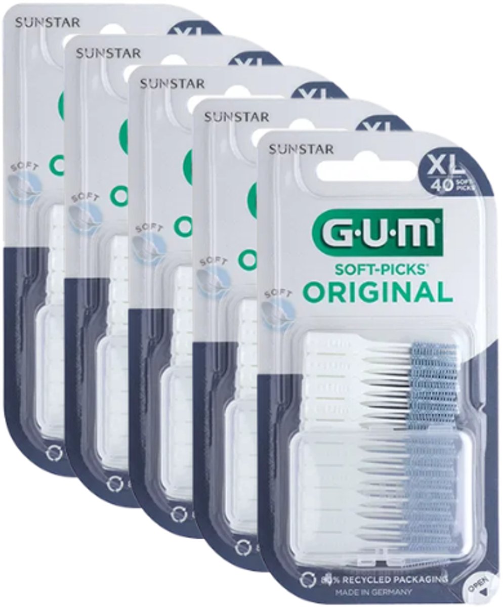 Bol.com GUM Soft Picks X-Large - 5 x 40 stuks - Ragers - Voordeelverpakking aanbieding