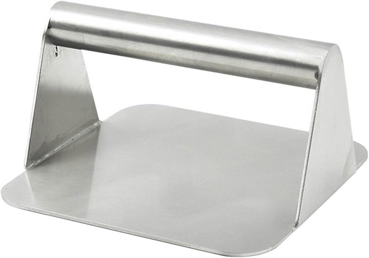 Vleespers - Burgerpers - Gelijkmatig Bakken - Ergonomisch Handvat - 14 cm - Zilverkleurig