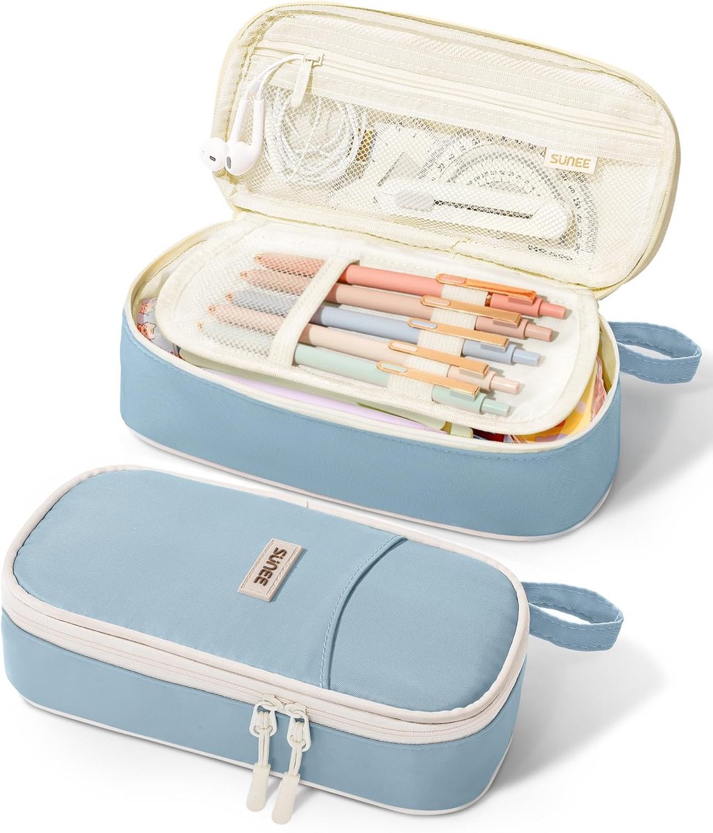 Etui - Pennendoos Organizer - Stationery Opbergen - Lichtgewicht Ontwerp - Ruim Interieur - Blauw