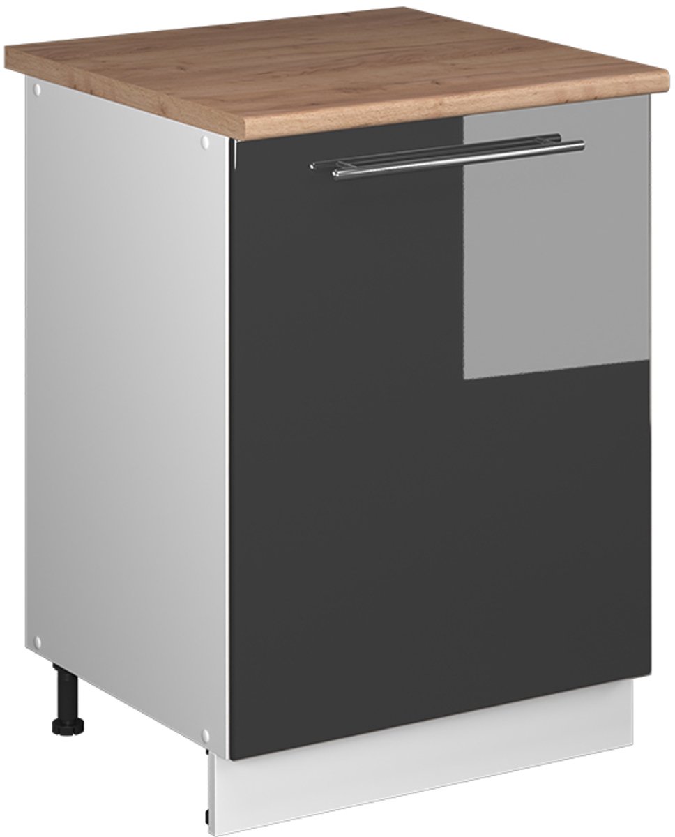 Vicco Wastafelkast Fame-Line, Antraciet Hoogglans/Wit, 60 cm