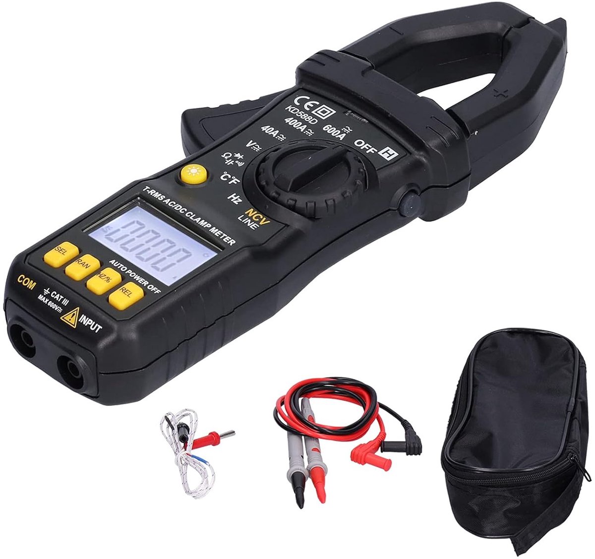 Digitale Stroomtang - Spanning Tester - Elektrische Metingen - True RMS Nauwkeurigheid - 23mm Bek - Zwart