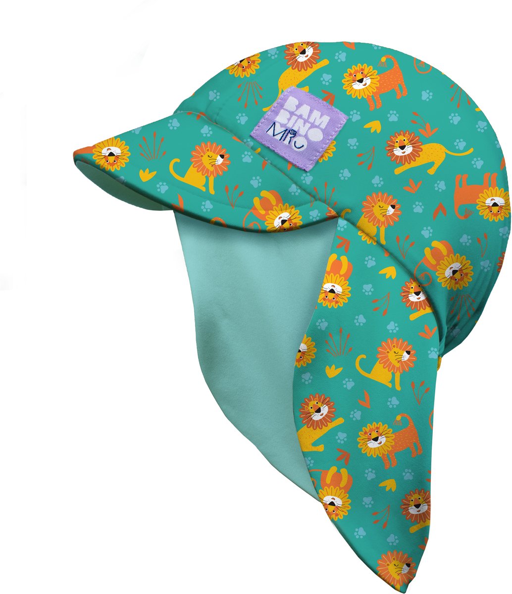 Baby UV-zonnehoedje UPF 40+ omkeerbaar met nekbescherming - Coole katten motief