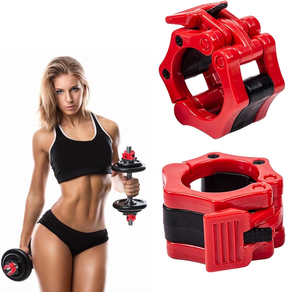 Dumbbell Klemmen voor Gewichtheffen - 2 Stuks Snelle Ontgrendelingsklemmen voor Fitness en Sportactiviteiten