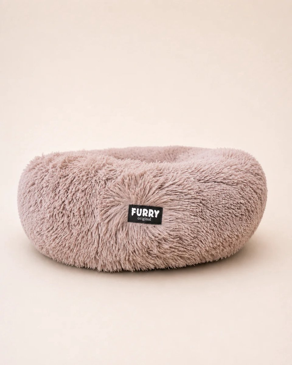Furry Original® Fluffy Donut Hondenmand - XL 100cm - Orthopedisch Hondenkussen - Honden Kussen voor Grote Hond - Zachte Hondenbed met Rand - Memory Foam - Dog Bed - Coussin Chien - Bruin