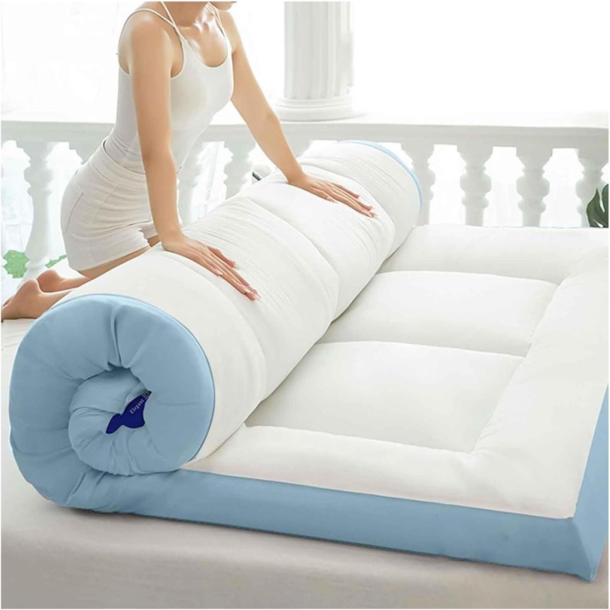 Japanse Futonmatras - Vloerkleed Matras - Comfortabel Slapen - Draagbaar en Opvouwbaar - 120 x 200 cm - Grijs