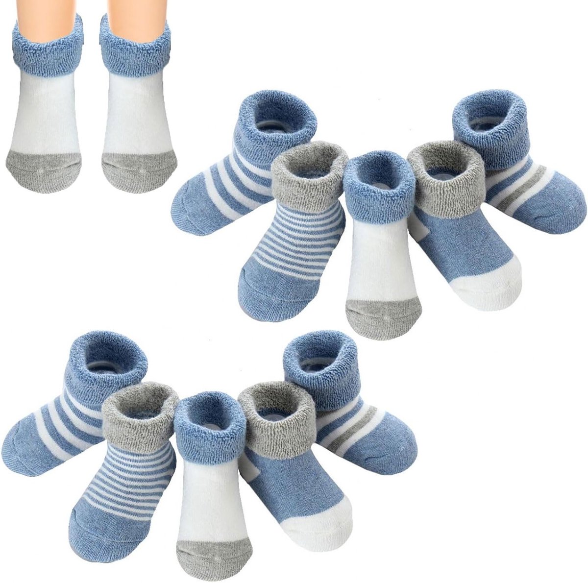 Dikke thermosokken voor baby's, 5 paar, warm en comfortabel, ideaal voor winter, katoen, unisex