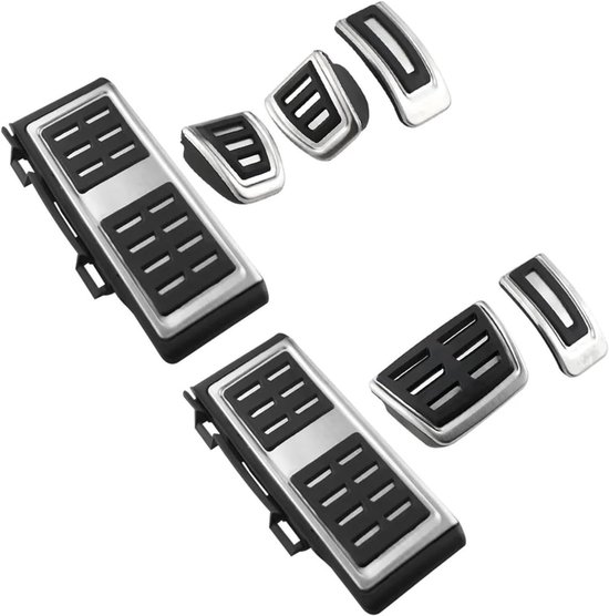 Pedaalhoezen Auto - Antislip Pedalen - Verbeterde Rijveiligheid - Roestvrij Staal - AT zonder rust - Zilver en zwart — afbeelding 5