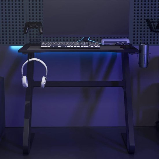 Gaming Bureau - Computer Tafel - Comfortabel Spelen - Ergonomisch Ontwerp - 90 x 60 x 75 cm - Zwart Rood — afbeelding 3