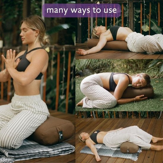 Yoga Bolster - Steun Kussen - Ontspannende Yoga - Stabiele Platte Zijden - 5 Pounds - Zwart — afbeelding 5